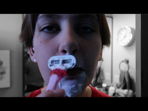 shaving my face and singing a song about it