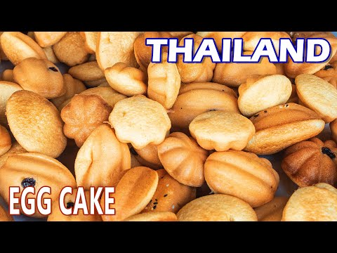 Egg Cake(Thai Dessert)–Kanom Kai. Light texture, Thai food street, soft inside and crispy outside.