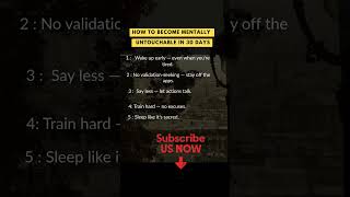 BECOME MENTALLY UNTOUCHABLE IN 30 DAYS