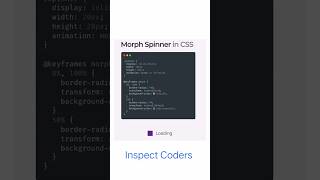"Design a Morph Spinner in CSS" #csstutorials #csslearn #css3 #cssshorts #cssproperty #shorts