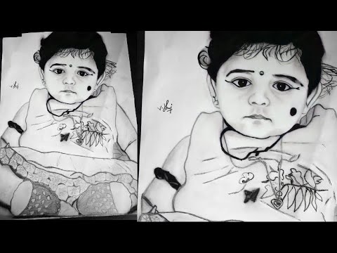 How to draw pencil drawing/ baby picture portrait pencil drawing/pencil drawing /portrait  drawing