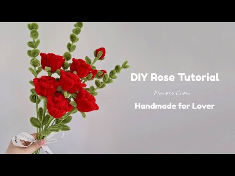 DIY Red Roses: How to Make Rose Flower with Pipe Cleaners (Handmade Gift Ideas)