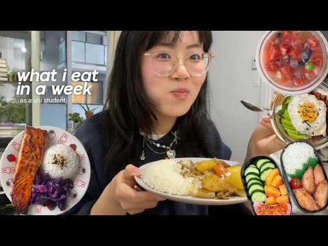 what i cook + eat in a week as a busy uni student (simple homemade meals)