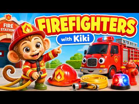 🚒 Kiki Visits the Firefighters! | Learning Fire Truck Tools🔥and Fire Safety for Kids!