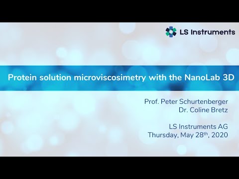 Webinar - Protein solution microviscosimetry with the NanoLab 3D