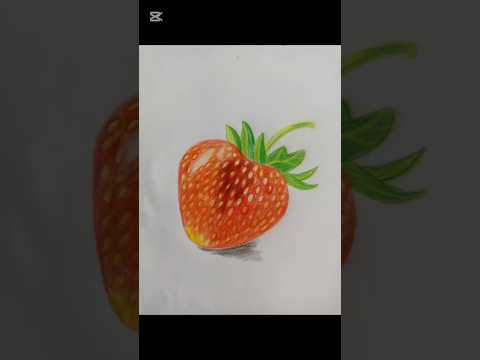 Easy strawberry drawing #art #drawing #painting #artist #trending #sketch #shorts #strawberry #cute