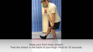 Physiotherapy: Quads and hamstring stretch