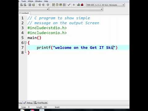 C Program to show the message on output Screen by using printf() | C practice program series |
