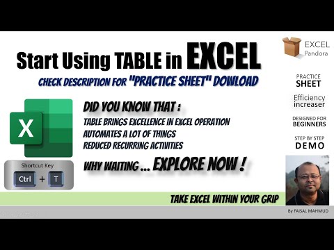 Start Using TABLE instead of Data Range in EXCEL