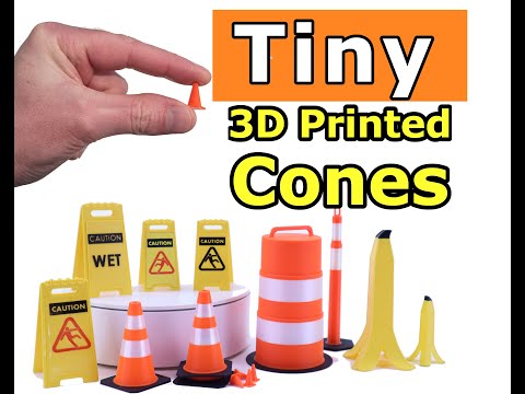 4 ways to add color to your 3D prints WITHOUT paint or multi-material. 3D Printed Tiny Traffic Cones