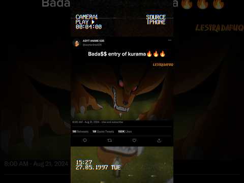 bada$$ entry of kurama 🔥🔥🔥edit #kurama #naruto ujumaki #fyp #short video