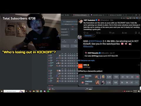shanks reacts to 100T Nadeshot's Spicy tweet & Boostio's stats after 100T Loss