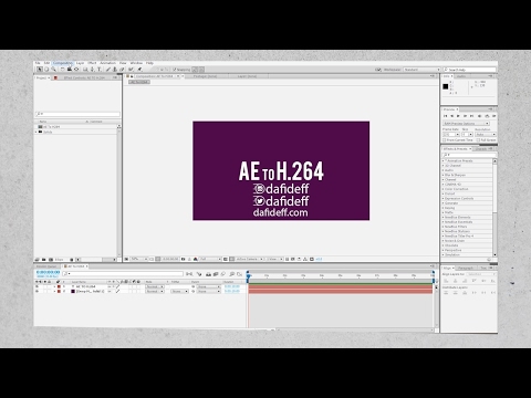 How To Export After Effects CC Project To H.264 File