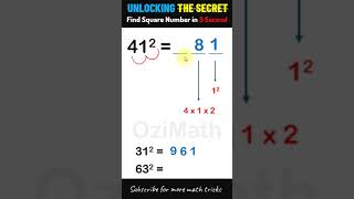 Amazing Math Hack: Finding the Square of 2 Digit Numbers in Seconds  #mathshack #mathstricks