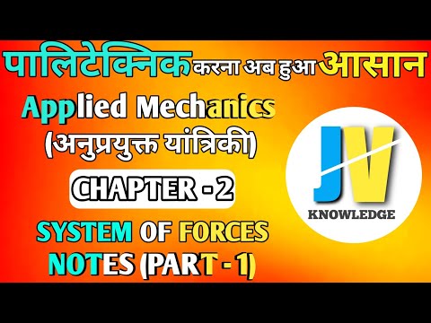 UP POLYTECHNIC - SECOND SEMESTER APPLIED MECHANICS CHAPTER - 2 (SYSTEM OF FORCES) NOTES ( PART - 1 )