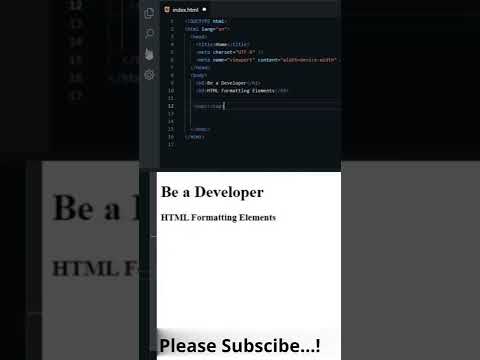 HTML formatting elements Part - 2