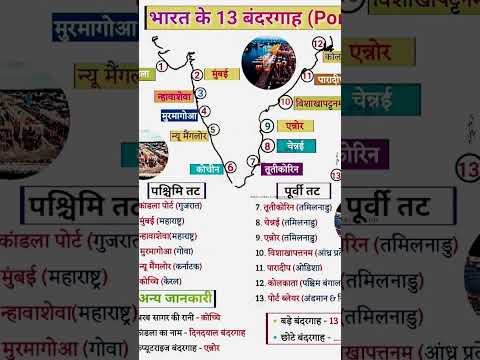 🚢 भारत के प्रमुख बंदरगाह | Major Ports of India | Geography GK Tricks| #shorts #trending #viralvideo