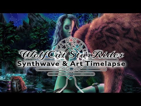 WOLFCAT STARRIDER - Dreamwave Synth Music Mix | Speed Painting Timelapse