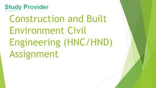 Engineering Electrical | HND | HNC | Civil | Assignment Provider | Studyprovider.co.uk