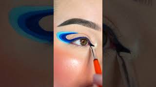 Tones of blue graphic liner #youtubepartner #eyeliner #makeup #makeupshorts