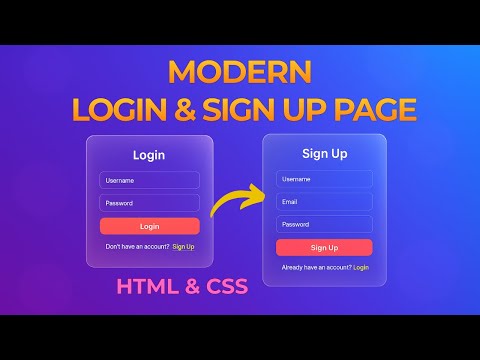 Advanced Responsive Login + Sign-Up Form | Glassmorphism UI Design in HTML & CSS