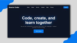 Website Template in Html And CSS | Pure CSS Website Design Tutorial for Beginners | Source coder
