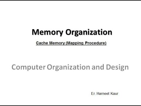Memory Organization (Part-5)- Cache Memory Mapping