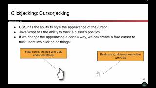 [WebSec3, Video 11] Clickjacking - Temporal and Cursorjacking Attacks