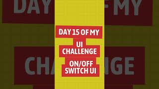 Day 15 of my UI Challenge: ON/OFF Switch #InteractionDesign #UIDaily #MicroInteractions #ToggleUI