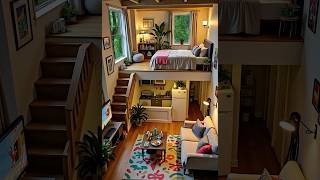 Log Cabin & Rain outside #CozyVibes #LoftApartment #RainyDayFeels #InteriorAesthetic #Shorts