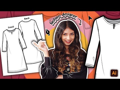 Fashion Designer teaches you to draw a Kurti's Flat Sketch: Easy Adobe Illustrator tutorial