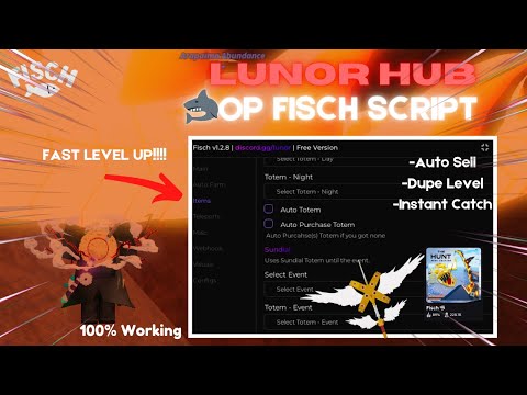 Fisch Script  Roblox Script PC/Mobile | Lunor Hub - Auto Money, Dupe Fish And Money & Auto Farm
