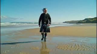 Scotsman Walking On Luskentyre Beach On History Visit To Isle of Harris Outer Hebrides Scotland
