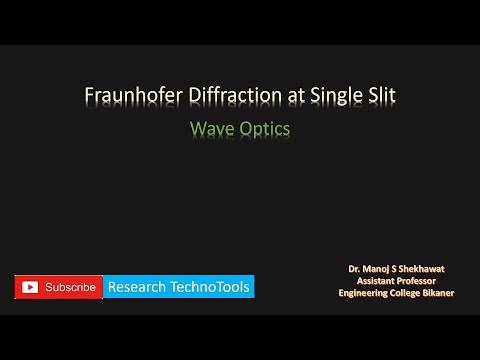 Lecture #6 : Diffraction | Fraunhofer Diffraction at Single Slit