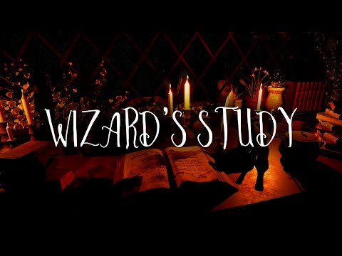 Wizard's Study | Piano Rain Ambience | Dark Academia