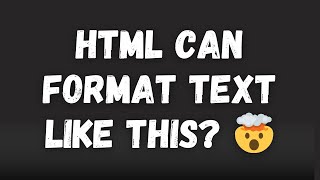 HTML | Text Formatting | Improve your website's text styling #html #webdevelopment
