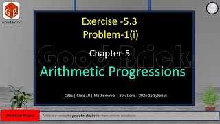 Arithmetic Progressions | Exercise-5.3 | Problem - 1(i) |Chapter-5 |CBSE |Class-10|Math #cbseclass10