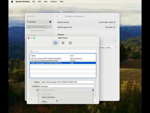 Here's how to add a Zebra thermal printer in macOS Sonoma