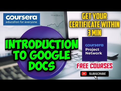 Introduction to Google Docs || Coursera quiz answers || Free Courses with certificates || Google