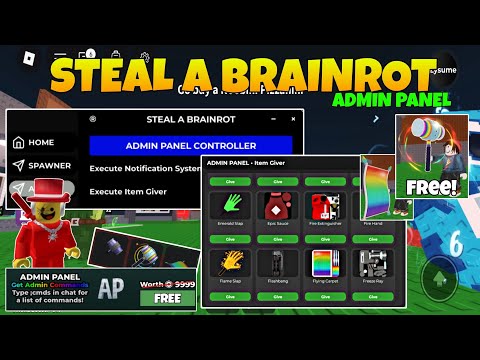 [🛠ADMIN] Steal A Brainrot Free Admin Panel For Item Giver Zysume Update!! || Roblox Script