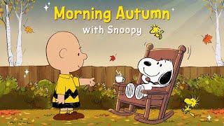 Autumn Morning Jazz Café with Snoopy ☕🍁 Chill Background Jazz Music for Relax, Coffee & Focus
