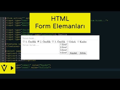 HTML İle Gelişmiş Web İşlemleri - Form Elemanları