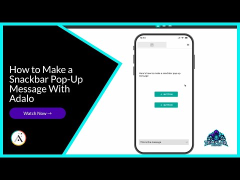 How to Make a Snackbar Pop-Up Message in Adalo | No-Code App Tutorial for Better UX