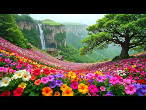 Blossom Valley Falls🌸 Soothing Music For The Nerves | Healing Music For The Heart, Blood Vessels