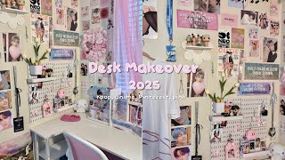 Desk Makeover 2025🎀 | Pinterest inspired, kpop decor, pink and girly, desk tour.