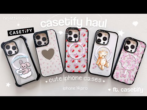 casetify haul 🧸🍓 unboxing aesthetic iphone cases and accessories!