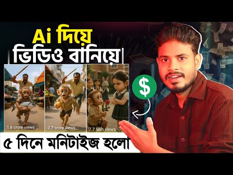 Ai দিয়ে ভিডিও বানিয়ে 5 দিনে YouTube থেকে ইনকাম | Ai Diye video kivabe Banabo | Text to Video