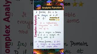 Analytic Functions #analyticfunction #mscmathematics #csirnet #complexanalysis