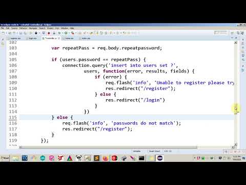 nodejs tutorial web app    flashing messages  108