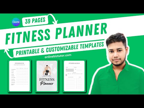 Printable Fitness Planner 2025 🟢 39 Pages Customizable Template- Lifetime Use 🤩 #Planner #Printable